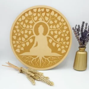 Plaque Bouddha arbre de vie 30 cm