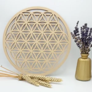 Plaque de bois Fleur de vie 30cm