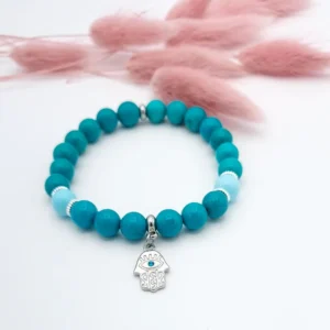 Bracelet Howlite bleu