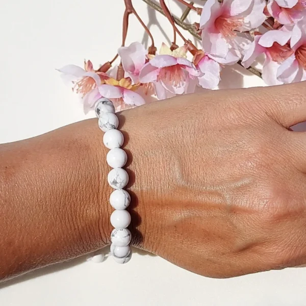 Bracelet shamballa Howlite blanche - Image 2