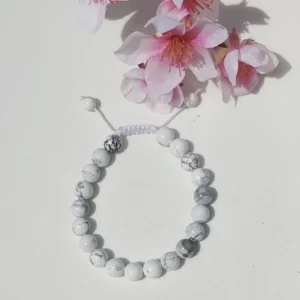 Bracelet shamballa Howlite blanche