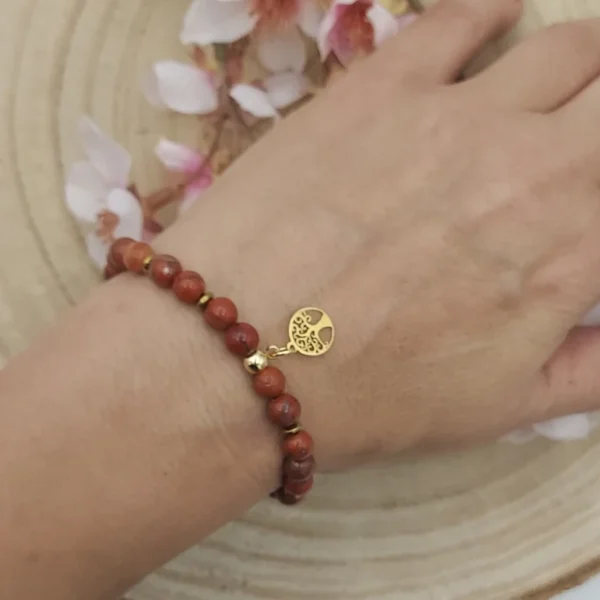 Bracelet Jaspe rouge 6MM - Image 3