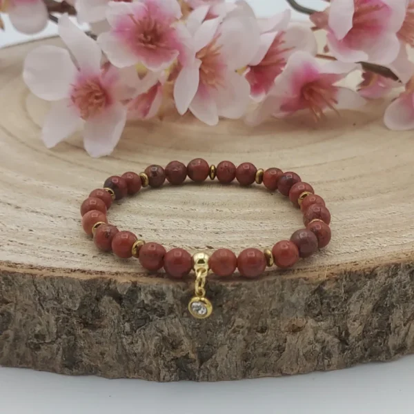 Bracelet Jaspe rouge 6MM - Image 2