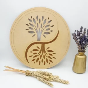 Plaque de bois arbre de vie 30cm